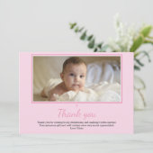 Girl Christening/Baptism Hartelijk dank Bedankkaart (Staand voorkant)