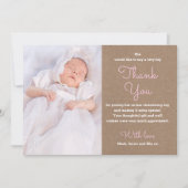 Girl Christening/Baptism Hartelijk dank Bedankkaart (Voorkant)