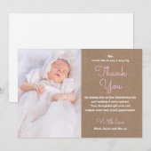 Girl Christening/Baptism Hartelijk dank Bedankkaart (Voorkant / Achterkant)