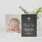 Girl Christening/Baptism Hartelijk dank Bedankkaart (Staand voorkant)