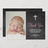 Girl Christening/Baptism Hartelijk dank Bedankkaart (Voorkant / Achterkant)