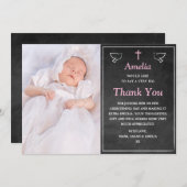 Girl Christening/Baptism Hartelijk dank Bedankkaart (Voorkant / Achterkant)