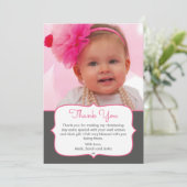 Girl Christening/Baptism Hartelijk dank Bedankkaart (Staand voorkant)