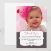 Girl Christening/Baptism Hartelijk dank Bedankkaart (Voorkant / Achterkant)