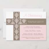 Girl Christening Invitation Kaart (Voorkant)