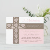 Girl Christening Invitation Kaart (Staand voorkant)