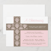 Girl Christening Invitation Kaart (Voorkant / Achterkant)