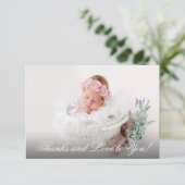 Girl Christening Pink Watercolor  Bedankkaart (Staand voorkant)