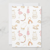 Girl Clothes Baby shower Invitation Kaart (Achterkant)