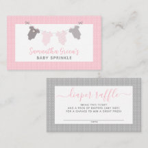 Girl Clothesline diaper-kaartjes