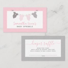 Girl Clothesline diaper-kaartjes Visitekaartje