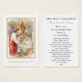 GIrl Communie Katholieke Herdenking Heilige Kaart (Voorkant /achterkant)