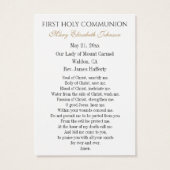 GIrl Communie Katholieke Herdenking Heilige Kaart (Achterkant)