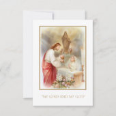 GIrl Communie Katholieke Herdenking Heilige Kaart (Voorkant)