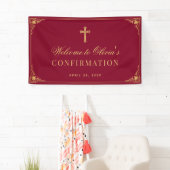 Girl Confirmation Burgundy Faux Gold Vintage Spandoek (Insitu)
