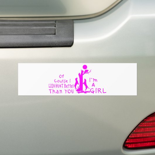 GIRL COON HUNTING BUMPERSTICKER (Op auto)