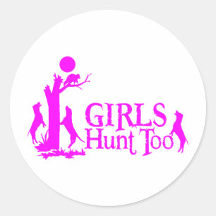 GIRL COON HUNTING RONDE STICKER