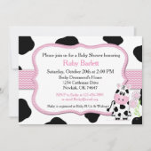 Girl Cow Baby shower Uitnodiging Chevron Print (Voorkant)