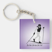 Girl Cross Country Skier Key Ring Sleutelhanger (voorkant)