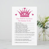 Girl Crown Hoe goed ken je het baby shower spel? (Staand voorkant)