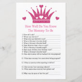 Girl Crown Hoe goed ken je het baby shower spel? (Voorkant)