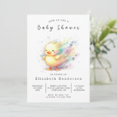 Girl Custom Duck Baby shower Kaart (Staand voorkant)