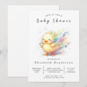 Girl Custom Duck Baby shower Kaart (Voorkant / Achterkant)