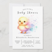 Girl Custom Duck Baby shower Kaart (Voorkant)