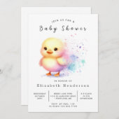 Girl Custom Duck Baby shower Kaart (Voorkant / Achterkant)