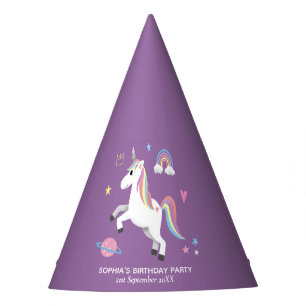Girl Cute Magical Paars Unicorn Kinderen van afgel Feesthoedjes