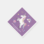 Girl Cute Magical Paars Unicorn Kinderen van afgel Servet (Hoek)