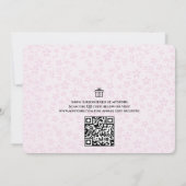 Girl Cute Pink Baby shower QR-code Cadeauregister Kaart (Achterkant)