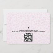 Girl Cute Pink Baby shower QR Code Social Media Kaart (Achterkant)