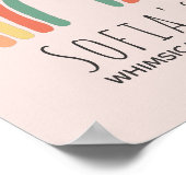 Girl Cute Pink Boho Rainbow Baby Nursery Poster (Hoek)