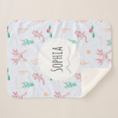 Girl Cute Quirky Pink Axolotl River Pattern Kinder Sherpa Deken (Voorkant (horizontaal))