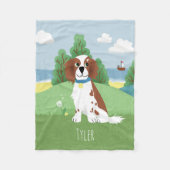 Girl Cute Springer Spaniel Dog en Name Kinder Fleece Deken (Voorkant)