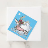 Girl Dachshund door de sneeuw Bedankjes Labels (In situ)