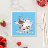 Girl Dachshund door de sneeuw Servet (Insitu)