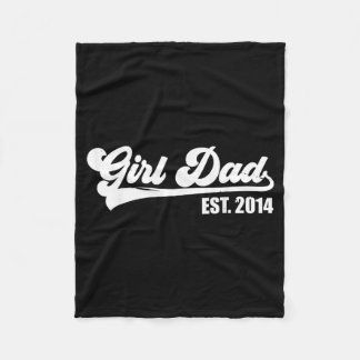 Girl Dad Est 2014 Retro Trots Vader Van Fleece Deken