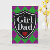 Girl Dad Vaderdag Glitter Kaart (Gele Bloem)