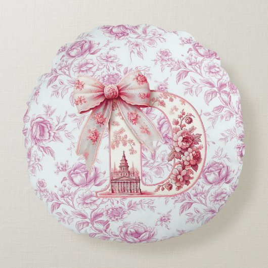 Girl Dad's Light Pink Chinoiserie Ronde Kussen (Voorkant)