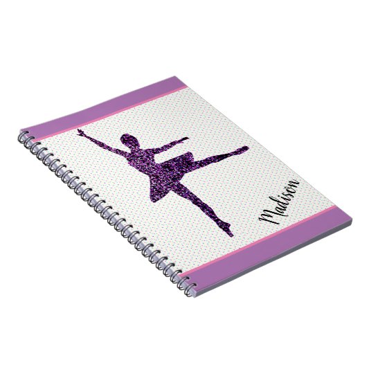 Girl Dancer Sparkle Personalized Tiny Dot Notitieb Notitieboek (Rechterzijde)