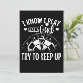 Girl Darts Retro Dartboard Women Dart Player Kaart (Staand voorkant)