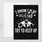 Girl Darts Retro Dartboard Women Dart Player Kaart (Voorkant / Achterkant)