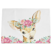 Girl Deer Baby shower Groot Cadeauzakje (Voorkant)