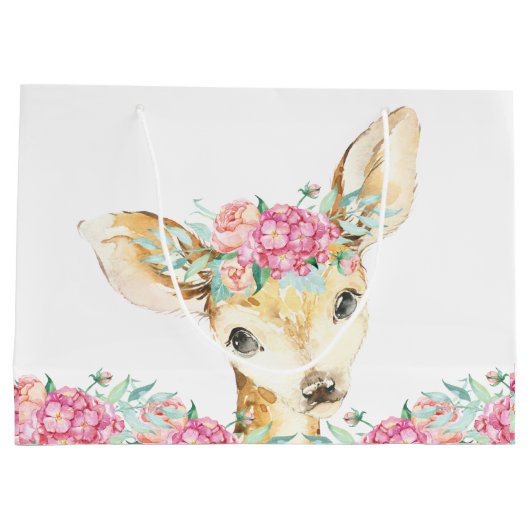Girl Deer Baby shower Groot Cadeauzakje (Achterkant)