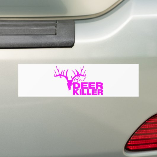 GIRL DEER KILLER BUMPERSTICKER (Op auto)