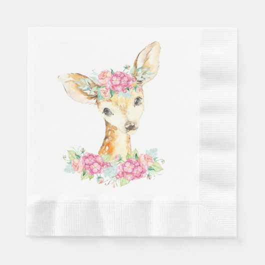Girl Deer Paper Napkins Servet (Voorkant)