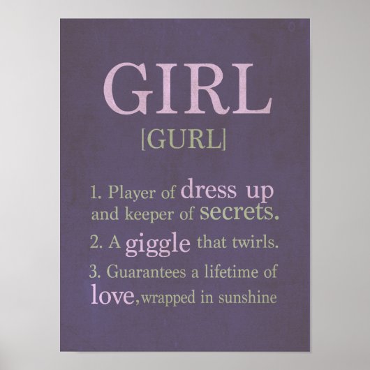 Girl Definition Poster (Voorkant)