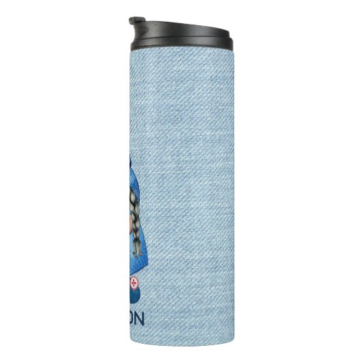 Girl Denim Gnome Thermosbeker (Geroteerd rechts)